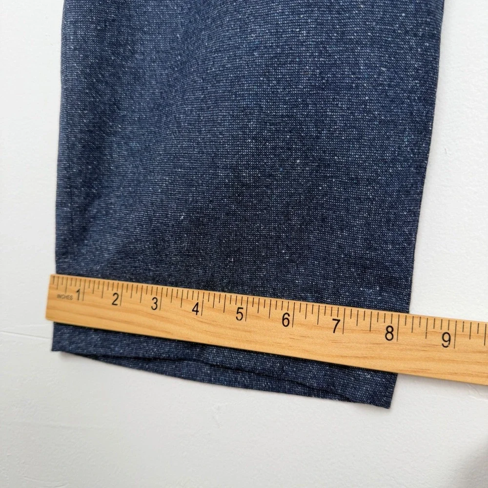 Canali 1934 Blue Melange‎ Textured Flat Front Dress Pants Mens 33x27.5 Luxury